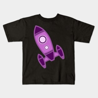 Purple Spaceship Kids T-Shirt